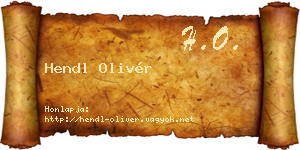 Hendl Olivér névjegykártya
